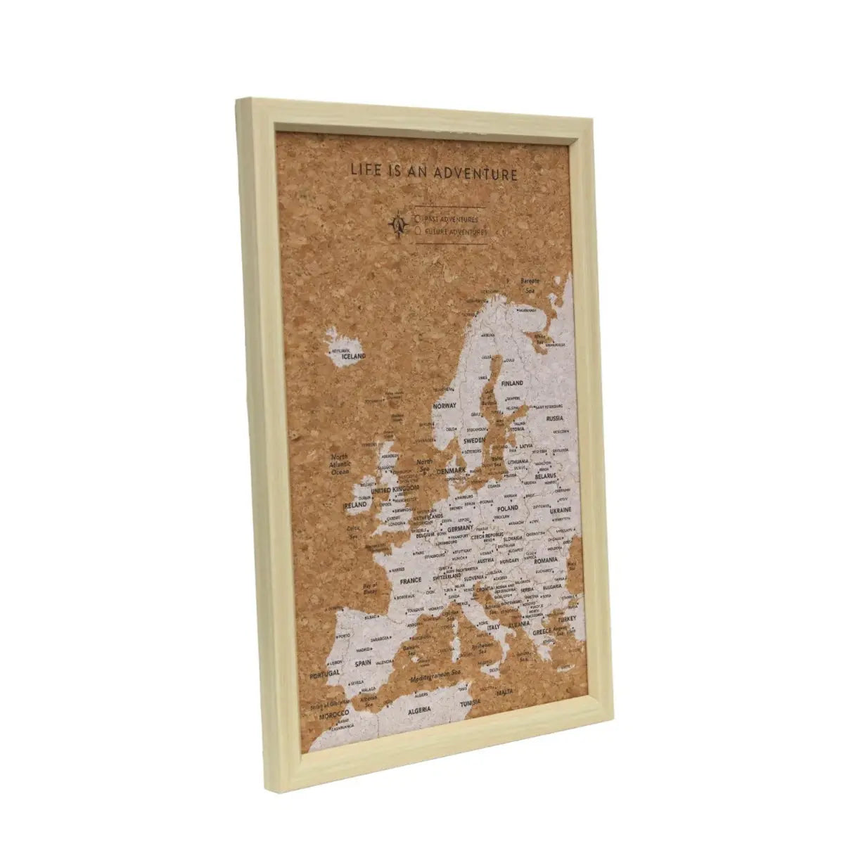 Splosh Limited Edition Travel Board Europe Small Map Cork travel map with wooden frame