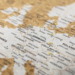 Splosh Limited Edition Travel Board Europe Small Map Cork travel map with wooden frame