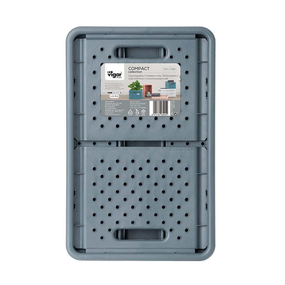 Compact Folding Crate - Charcoal Black