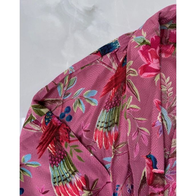 Paradise Diamond Kimono Robe - Dusty Pink