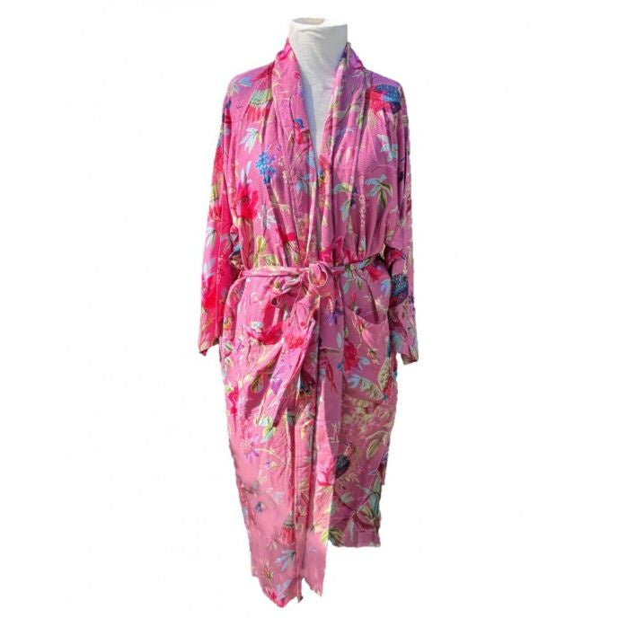 Paradise Diamond Kimono Robe - Dusty Pink