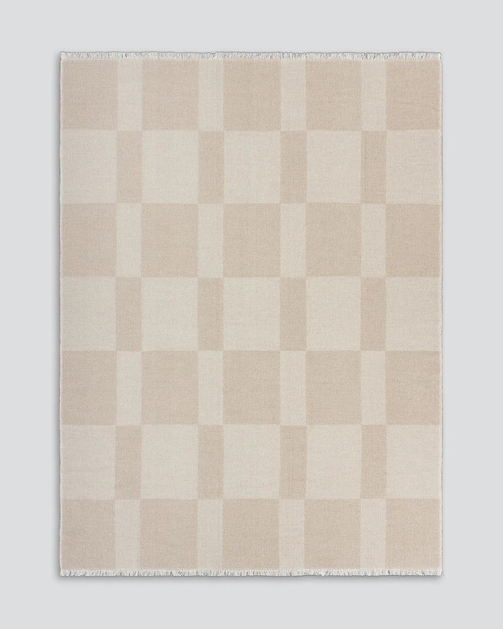 BAYA Winton Throw - Neutral 130 x 170cm Wool Cotton Mixed Blanket NZ