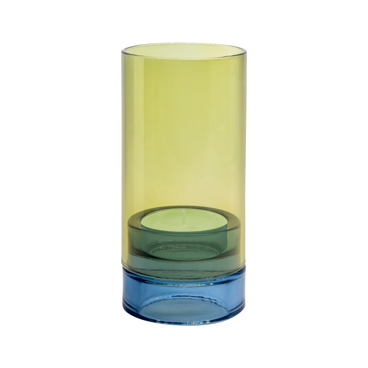 REMEMBER hand-blown Glass lantern Lys - Lime candle holder Green
