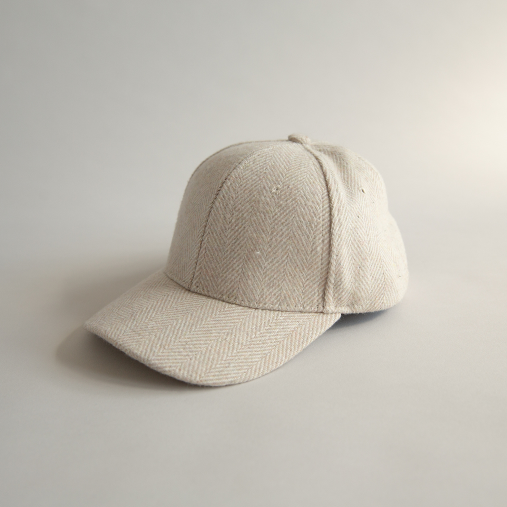Sophie Store Wool Cap - Herringbone Oat
