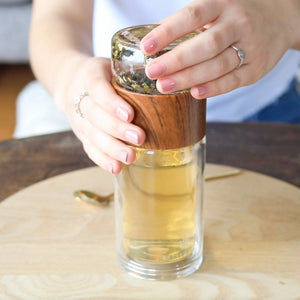 Wood Tea Infuser & Glass Flask