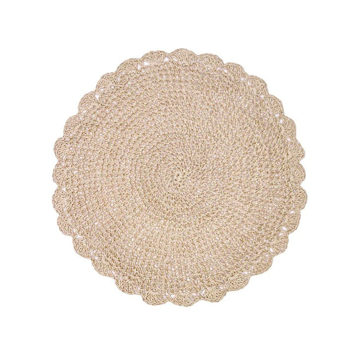 Madras Link Scallop Edged Round Placemat
