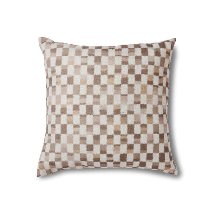 Madras Link Checkerboard Neutral Cushion