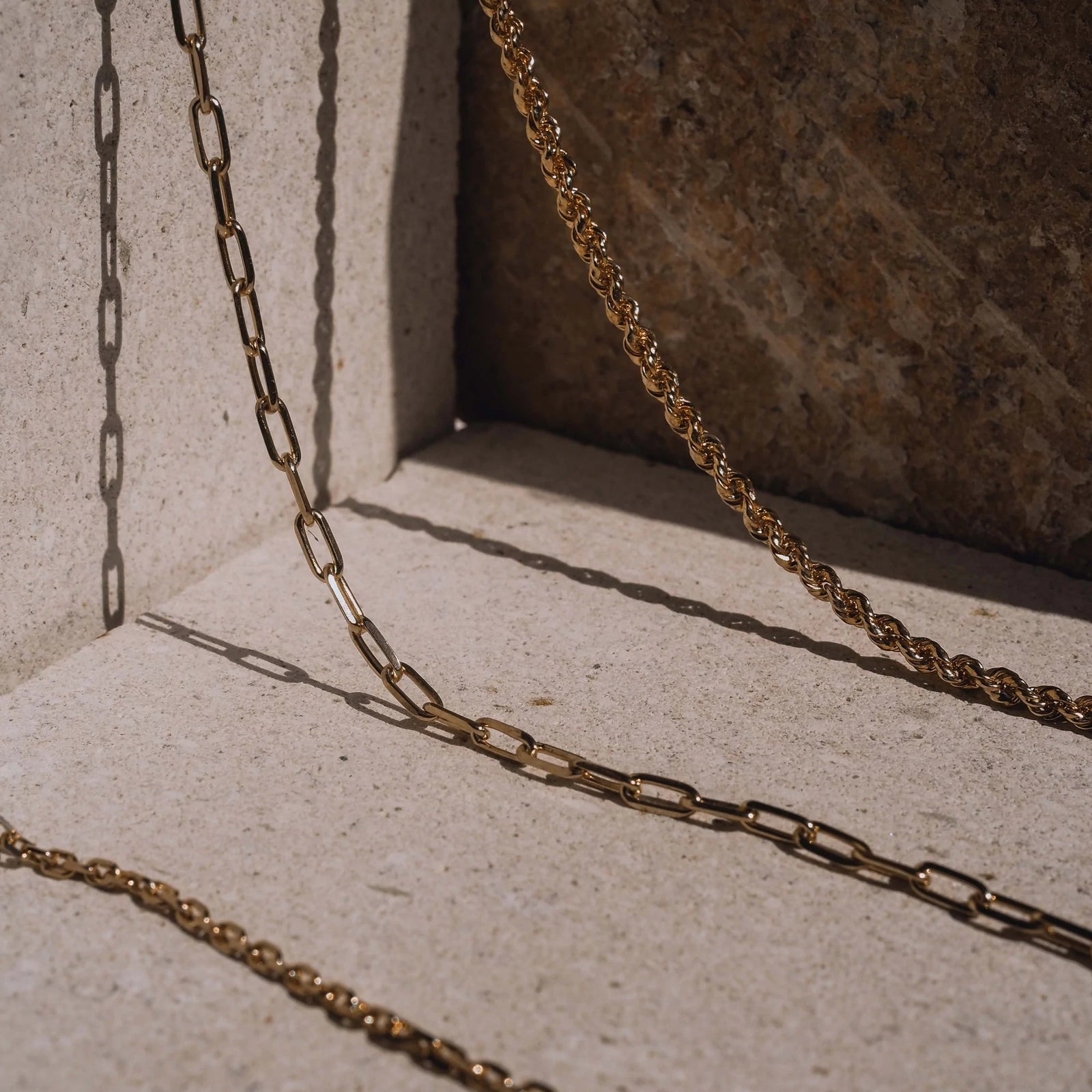 Luna & Rose Gold Long Beach Link Chain Necklace