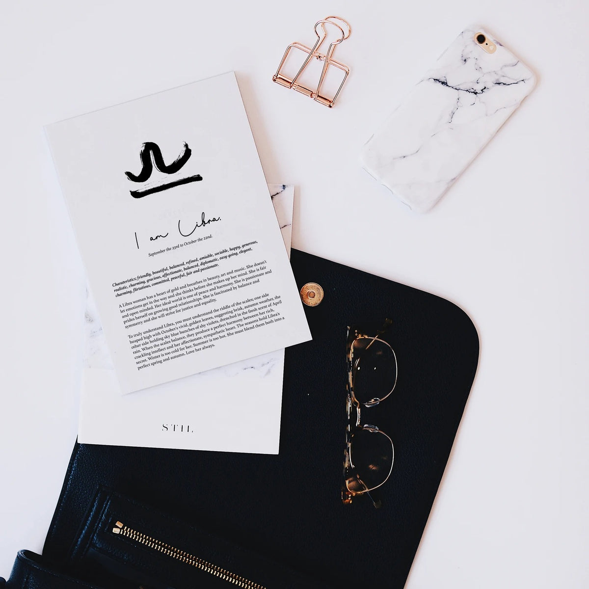 A4 Print Unframed - Libra Star Sign