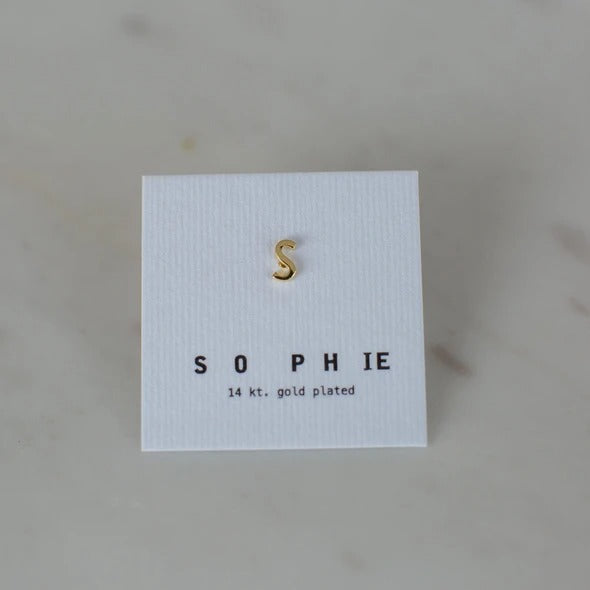 Gold Little Letter Stud (Single)