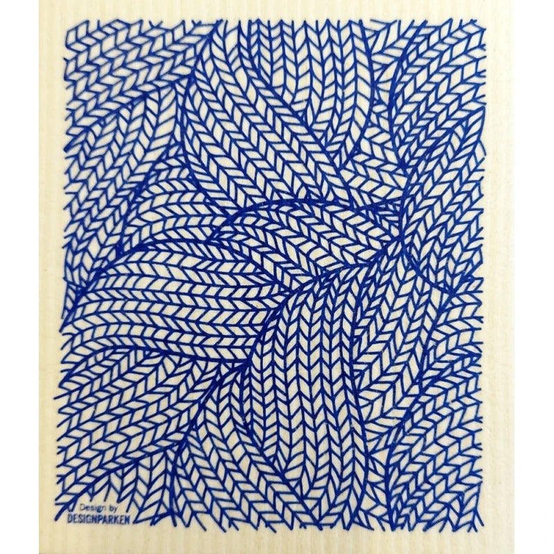 Blue Leaves Dish Cloth