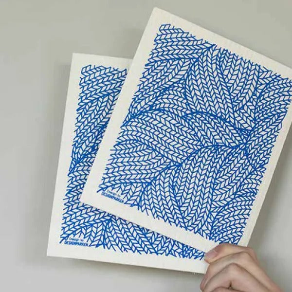 Blue Leaves Dish Cloth