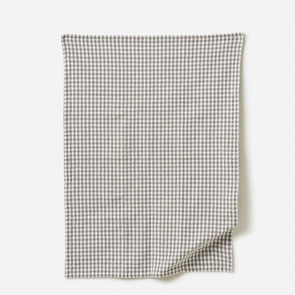 Grey Cotton Gingham Tea Towel